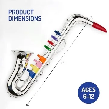 Click N' Play Toy Saxophone for Kids with 8 Colored Keys