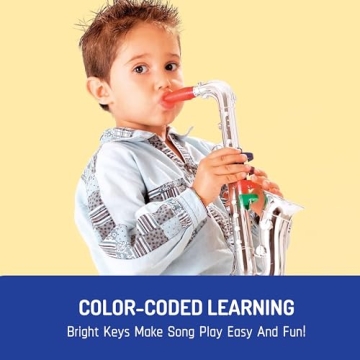 Click N' Play Toy Saxophone for Kids with 8 Colored Keys