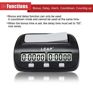 LEAP Digital Chess Timer for Board Games - Professional & Reliable
