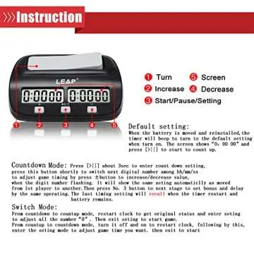 LEAP Digital Chess Timer for Board Games - Professional & Reliable