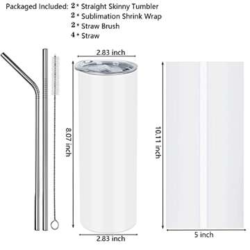 20 Oz Glow in the Dark Sublimation Tumblers Set