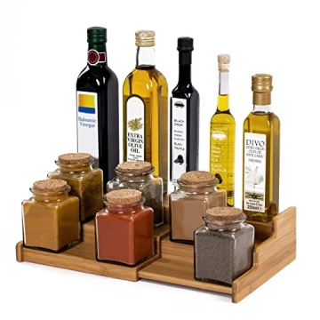 Seville Classics Bamboo 3-Tier Spice Rack Organizer