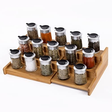 Seville Classics Bamboo 3-Tier Spice Rack Organizer