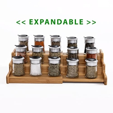 Seville Classics Bamboo 3-Tier Spice Rack Organizer