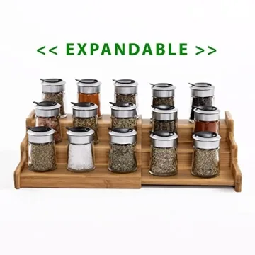 Seville Classics Bamboo 3-Tier Spice Rack Organizer