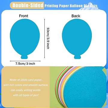 360 Pcs Balloon Cutouts Paper Balloon Shaped Cut-Outs Colorful Hot Air Balloon Die Cuts for Classroom Decor Teachers Kids DIY Craft Projects Back to School Bulletin Board Decorations