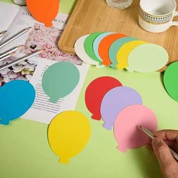 360 Pcs Balloon Cutouts Paper Balloon Shaped Cut-Outs Colorful Hot Air Balloon Die Cuts for Classroom Decor Teachers Kids DIY Craft Projects Back to School Bulletin Board Decorations