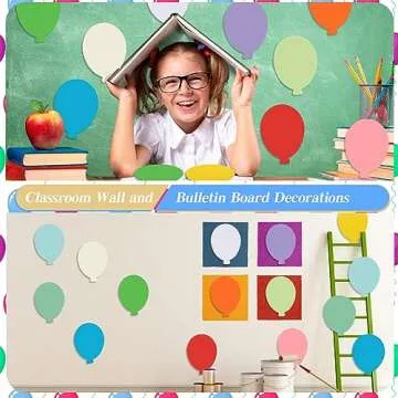 360 Pcs Balloon Cutouts Paper Balloon Shaped Cut-Outs Colorful Hot Air Balloon Die Cuts for Classroom Decor Teachers Kids DIY Craft Projects Back to School Bulletin Board Decorations