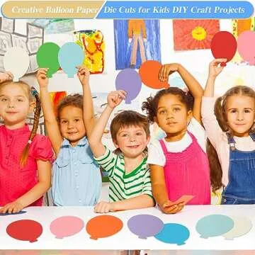 360 Pcs Balloon Cutouts Paper Balloon Shaped Cut-Outs Colorful Hot Air Balloon Die Cuts for Classroom Decor Teachers Kids DIY Craft Projects Back to School Bulletin Board Decorations