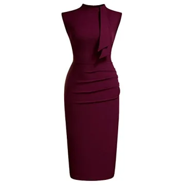 Miusol Retro 1950s Style Half Collar Dress for Women