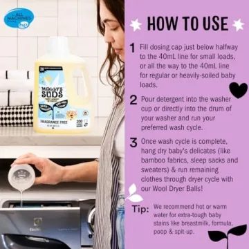 Molly's Suds Baby Liquid Laundry Detergent | Removes Formula, Poop & Spit-Up Stains | Extra Gentle for Infants, Babies, Toddlers (Sweet Baby Shea, 100 Loads)