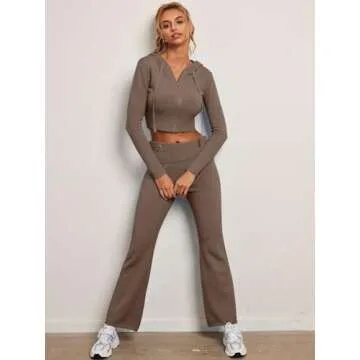 LILLUSORY 2 Two Piece Sets Women 2025 Fall Fashion Casual Trendy Sexy Y29K Clothes Sweatsuit Sweat Suit Matching Loungewear Lounge Pants Hoodies Sweater Outfits Clothing