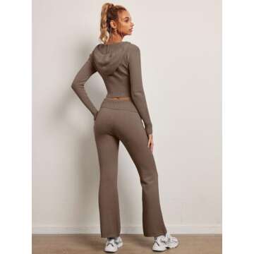 LILLUSORY 2 Two Piece Sets Women 2025 Fall Fashion Casual Trendy Sexy Y29K Clothes Sweatsuit Sweat Suit Matching Loungewear Lounge Pants Hoodies Sweater Outfits Clothing