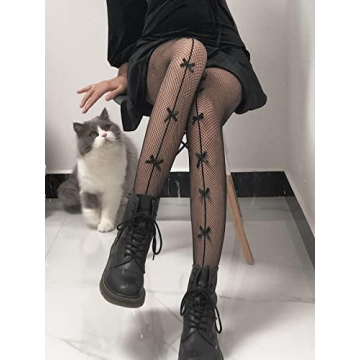 Cute Fishnet Stockings with Bow Tie for Women