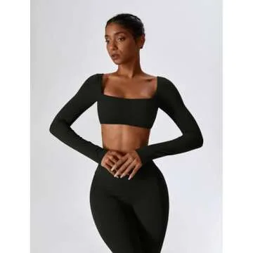 ABOCIW Women's 2 Piece Flare Leggings & Crop Top Set