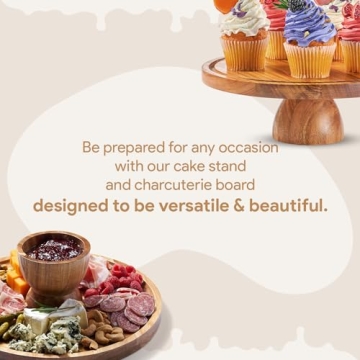 Elegant Acacia Wood Cake Stand with Lid for all Occasions