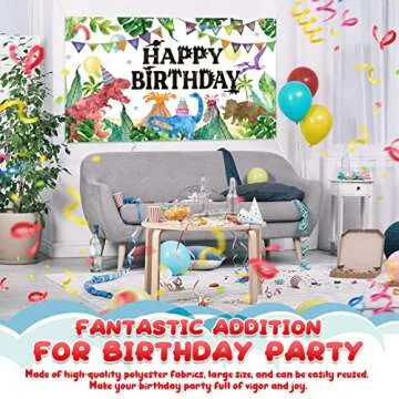 Watercolor Dinosaur Backdrop for Kids Birthday Parties