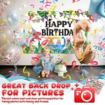 Watercolor Dinosaur Backdrop for Kids Birthday Parties