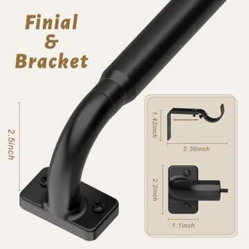 GXOACKJ Adjustable Black Curtain Rods for Stylish Windows