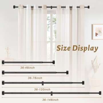 GXOACKJ Adjustable Black Curtain Rods for Stylish Windows
