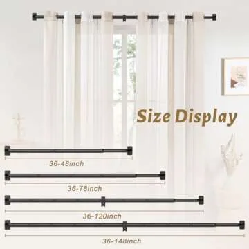 GXOACKJ Adjustable Black Curtain Rods for Stylish Windows