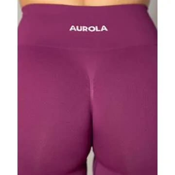 AUROLA Dream Collection Workout Leggings for Women High Waist Seamless Scrunch Athletic Running Gym Fitness Active Pants Magenta L
