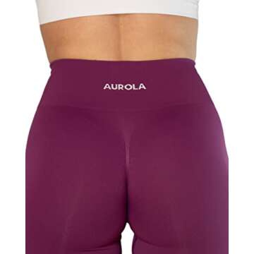 AUROLA Dream Collection Workout Leggings for Women High Waist Seamless Scrunch Athletic Running Gym Fitness Active Pants Magenta L