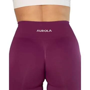 AUROLA Dream Collection Workout Leggings for Women High Waist Seamless Scrunch Athletic Running Gym Fitness Active Pants Magenta L
