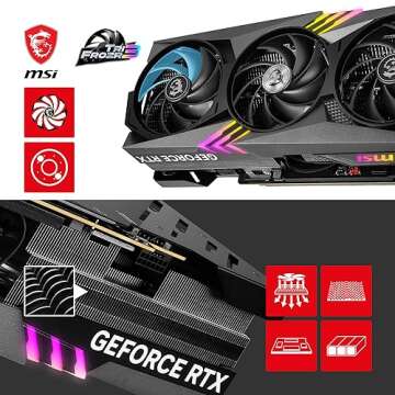 MSI GeForce RTX 4090 Gaming X Trio 24G Gaming Graphics Card - 24GB GDDR6X, 2595 MHz, PCI Express Gen 4, 384-bit, 3X DP v 1.4a, HDMI 2.1a (Supports 4K & 8K HDR)