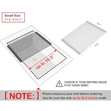 Surpahs Over Sink Foldable Multipurpose Roll-Up Dish Drying Rack, Silicone Wrapped Stainless Steel, Warm Gray, 17.5" x 13.1"