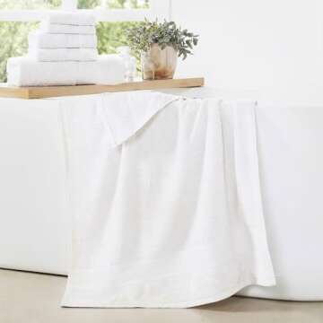 TRIDENT Soft & Plush Luxury Towel Set, 100% Cotton, 2 Bath Towels 2 Hand Towels 2 Washcloths Highly ...