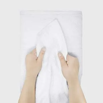 TRIDENT Soft & Plush Luxury Towel Set, 100% Cotton, 2 Bath Towels 2 Hand Towels 2 Washcloths Highly Absorbent Towels for Bathroom, 6 Pieces snowclad White Towel Sets