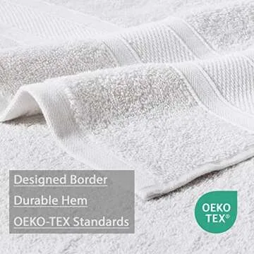 TRIDENT Soft & Plush Luxury Towel Set, 100% Cotton, 2 Bath Towels 2 Hand Towels 2 Washcloths Highly Absorbent Towels for Bathroom, 6 Pieces snowclad White Towel Sets