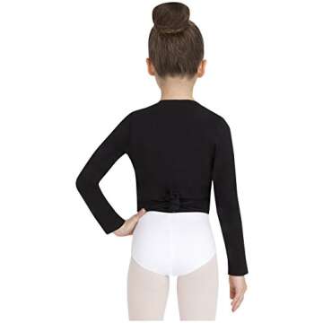 Capezio girls Classics Wrap Top athletic dance shirts, Black, 7 8 US
