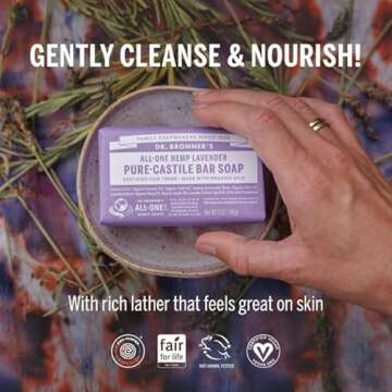 Dr. Bronner's Pure-Castile Bar Soap- Made with Regenerative Organic Oils- For Face, Body, Hair & More- Vegan, All Natural Soap Bar for Men & Women- Variety 3-Pack, Peppermint Lavender, Unscented