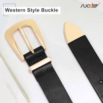 SUOSDEY Women's Vintage Leather Belt for Jeans