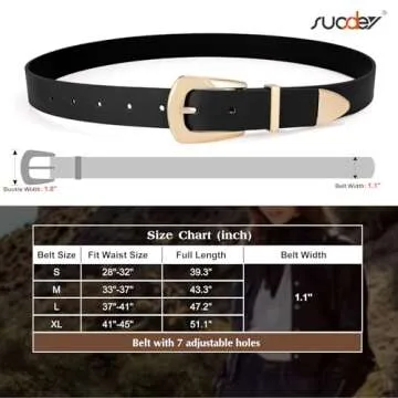 SUOSDEY Women's Vintage Leather Belt for Jeans