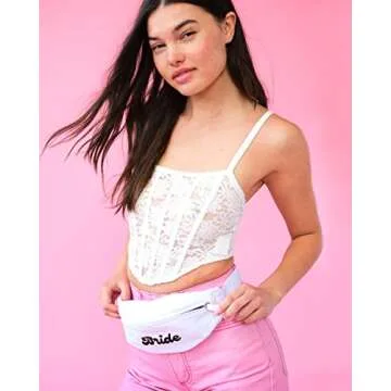 xo, Fetti Bachelorette Party Bride Babe Fanny Packs - 8 pc | Bridesmaid Proposal Box, Pink + White Sling Bag, Bride to Be Gift, Bridesmaid Favors, Bachelorette Party Decorations