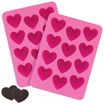 Heart Shaped Silicone Molds Set of 2 for Baking and Crafts
