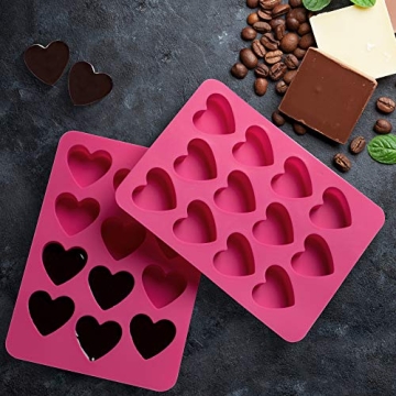 Heart Shaped Silicone Molds Set of 2 for Baking and Crafts