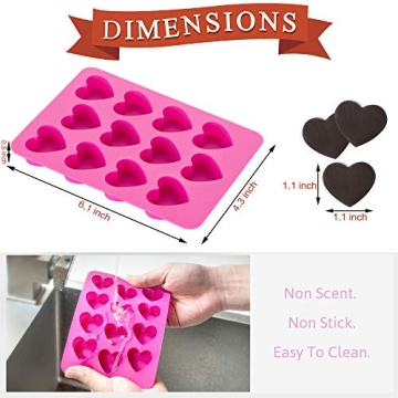 Heart Shaped Silicone Molds Set of 2 for Baking and Crafts