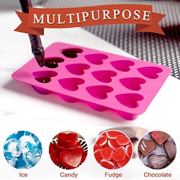 Heart Shaped Silicone Molds Set of 2 for Baking and Crafts