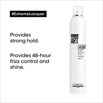 L'Oreal Professionnel Extreme Lacquer - Strong Hold Hairspray For All Hair Types, Anti-Frizz and Shine
