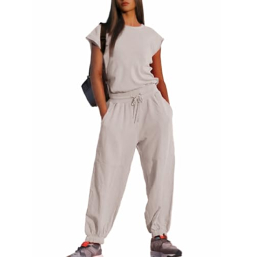 Glamaker Women's Casual Sleeveless One Piece Jumpsuit - Stylish Summer Outfit with Pockets