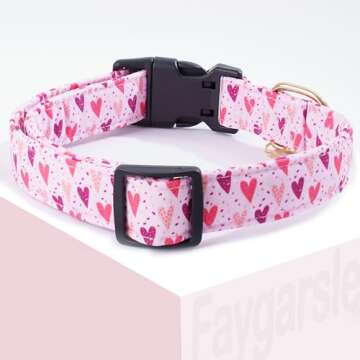 Stylish Faygarsle Dog Collar for All Dogs in Heart Print