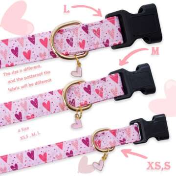 Stylish Faygarsle Dog Collar for All Dogs in Heart Print