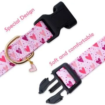 Stylish Faygarsle Dog Collar for All Dogs in Heart Print