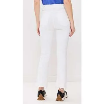 MOTHER Women's The Hustler Ankle Fray Jeans, Fairest of Them All, White, 27