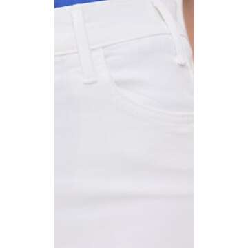 MOTHER Women's The Hustler Ankle Fray Jeans, Fairest of Them All, White, 27