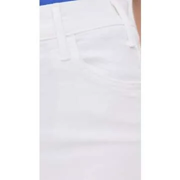 MOTHER Women's The Hustler Ankle Fray Jeans, Fairest of Them All, White, 27